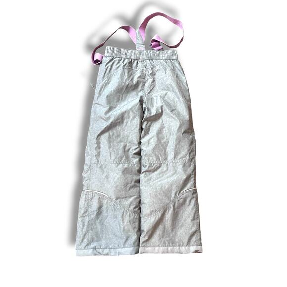Gerry Snow Pants Ski Bib Overalls Insulated Gray S 7-8 Pink Accents NEW - Picture 1 of 8
